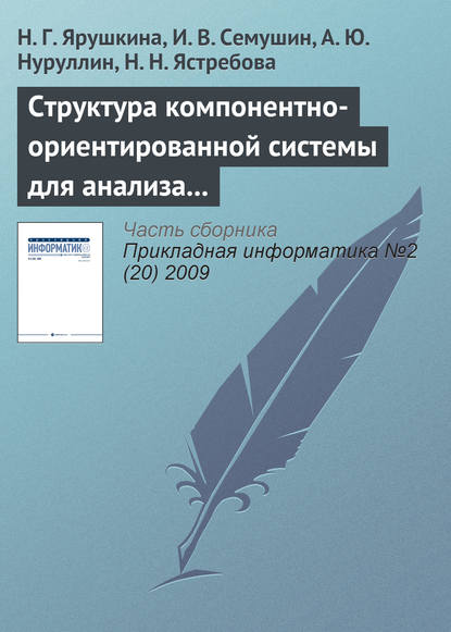 Структура компонентно-ориентированной системы для анализа экономического состояния предприятия — Н. Г. Ярушкина
